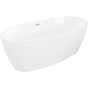 Mexen Olea voľne stojaca vaňa vzor 170 x 80 cm, biela, preliv zlatý kartáčovaný - 52821708000-55