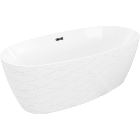 Mexen Olea voľne stojaca vaňa vzor 170 x 80 cm, biela, čierny prepad - 52821708000-70