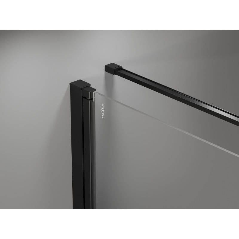 Mexen Mist-F skladacia sprchová kabína ľavá 85 x 75 cm, čierna mriežka, čierna - 8A6T-085-075-70-77-L