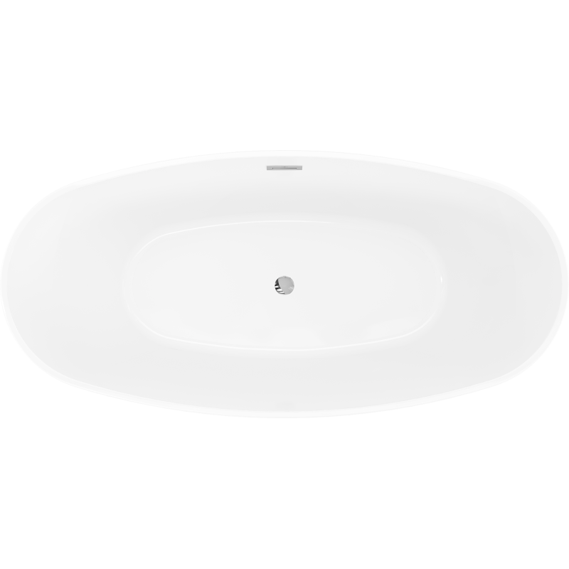 Mexen Olea voľne stojaca vaňa vzor 170 x 80 cm, biela/čierna, preliv chróm - 52821708075-01