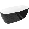 Mexen Olea voľne stojaca vaňa vzor 170 x 80 cm, biela/čierna, biely prepad - 52821708075-20