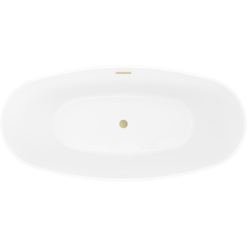 Mexen Olea voľne stojaca vaňa vzor 170 x 80 cm, biela/čierna, prepad zlatý kartáčovaný - 52821708075-55