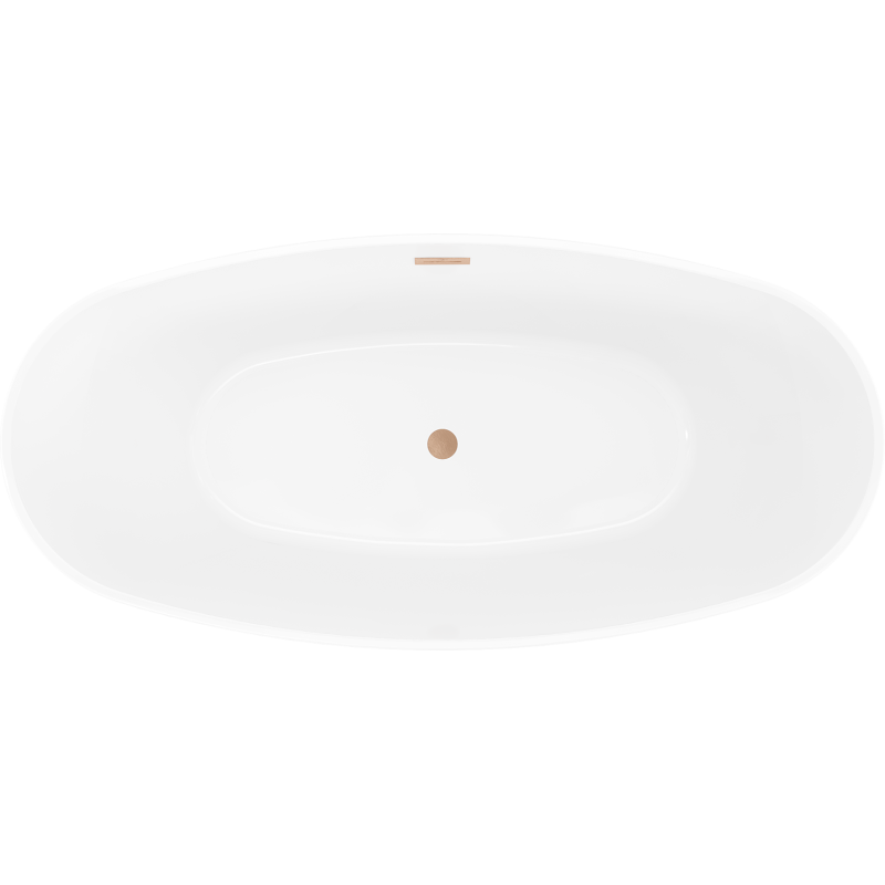 Mexen Olea voľne stojaca vaňa vzor 170 x 80 cm, biela/čierna, prepad medená kartáčovaná - 52821708075-65