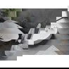Mexen Olea voľne stojaca vaňa vzor 170 x 80 cm, biela/čierna, prepad gun gray brúsený - 52821708075-66