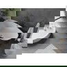Mexen Olea voľne stojaca vaňa vzor 170 x 80 cm, biela/čierna, prepad gun metal - 52821708075-95