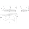 Mexen Lira samostatne stojaca vaňa vzor 170 x 80 cm, biela, prepad biely - 52831708000-20