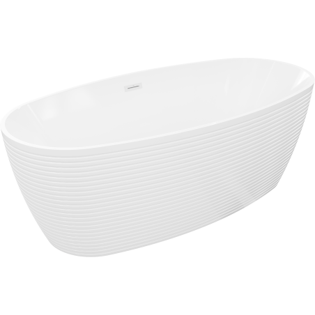 Mexen Lira samostatne stojaca vaňa vzor 170 x 80 cm, biela, prepad biely - 52831708000-20