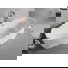 Mexen Lira voľne stojaca vaňa vzor 170 x 80 cm, biela, prepad ružové zlato - 52831708000-60