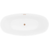 Mexen Lira voľne stojaca vaňa vzor 170 x 80 cm, biela, prepad kefovaná meď - 52831708000-65