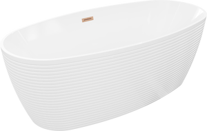 Mexen Lira vaňa voľne stojaca vzor 170 x 80 cm, biela, preliv medený brúsený - 52831708000-65