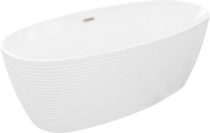 Mexen Lira voľne stojaca vaňa vzor 170 x 80 cm, biela, prepadová matná niklová - 52831708000-97
