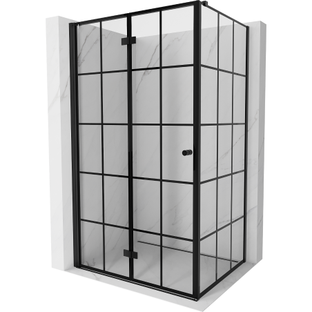 Mexen Mist-F T skladací sprchový kút ľavý 70 x 120 cm, čierna mriežka, čierna - 8A6T-070-120-70-77-L