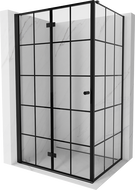 Mexen Mist-F T skladací sprchový kút ľavý 70 x 120 cm, čierna mriežka, čierna - 8A6T-070-120-70-77-L