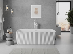 Mexen Nila voľne stojaca ryhovaná vaňa 170 x 75 cm, biela, biely prepad - 52841708000-20