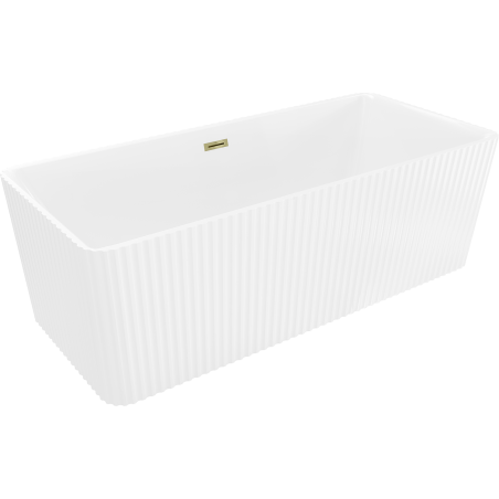 Mexen Nila voľne stojaca ryhovaná vaňa 170 x 75 cm, biela, zlatý prepad - 52841708000-50