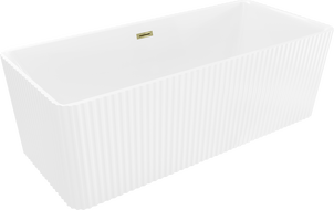 Mexen Nila voľne stojaca vaňa ryhovaná 170 x 75 cm, biela, prepad zlatý - 52841708000-50