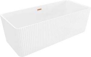 Mexen Nila voľne stojaca vaňa s ryhovaním 170 x 75 cm, biela, prepad brúsená meď - 52841708000-65
