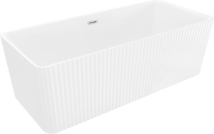 Mexen Nila voľne stojaca vaňa ryhovaná 170 x 75 cm, biela, prepad z brúseného niklu - 52841708000-97
