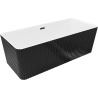 Mexen Nila voľne stojaca rebrovaná vaňa 170 x 75 cm, biela/čierna, prepad čierny - 52841708075-70