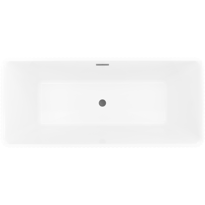 Mexen Nila voľne stojaca ryhovaná vaňa 170 x 75 cm, biela/čierna, prepad gun metal - 52841708075-95