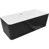 Mexen Nila voľne stojaca rebrovaná vaňa 170 x 75 cm, biela/čierna, prepad brúsený nikel - 52841708075-97