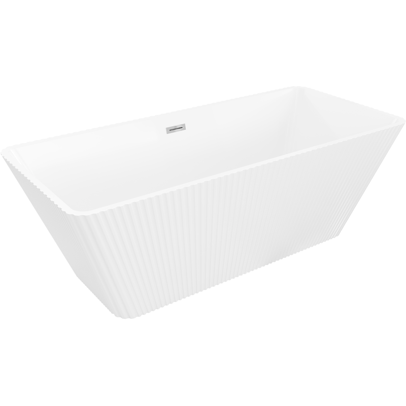 Mexen Tava voľne stojaca ryhovaná vaňa 170 x 75 cm, biela, prepad chróm - 52851707500-01