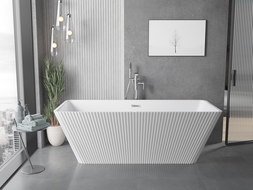 Mexen Tava voľne stojaca ryhovaná vaňa 170 x 75 cm, biela, prepad chróm - 52851707500-01
