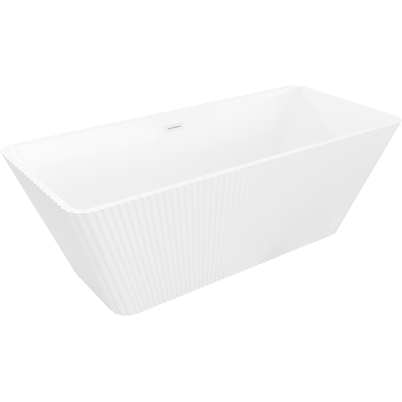 Mexen Tava voľne stojaca ryhovaná vaňa 170 x 75 cm, biela, biely prepad - 52851707500-20