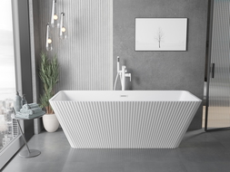 Mexen Tava voľne stojaca ryhovaná vaňa 170 x 75 cm, biela, biely prepad - 52851707500-20