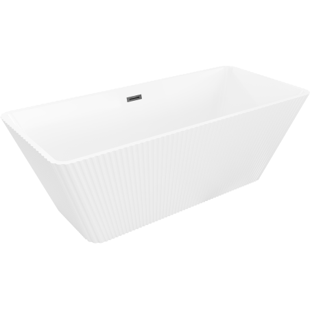 Mexen Tava voľne stojaca ryhovaná vaňa 170 x 75 cm, biela, čierny prepad - 52851707500-70