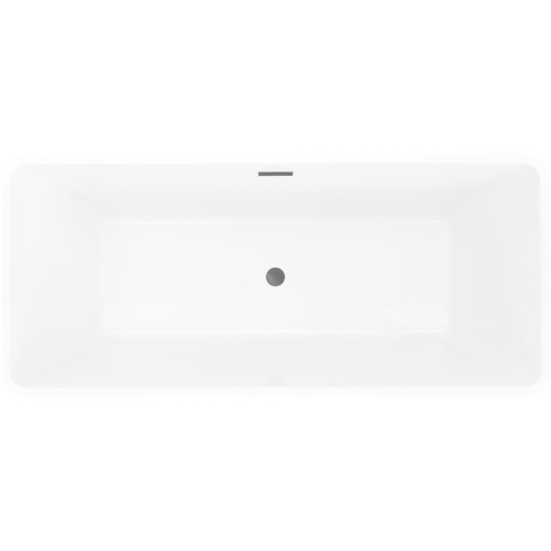 Mexen Tava voľne stojaca ryhovaná vaňa 170 x 75 cm, biela/čierna, prepad gun grey brúsený - 52851707575-66