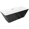 Mexen Tava voľne stojaca ryhovaná vaňa 170 x 75 cm, biela/čierna, prepad gun gray kartáčovaný - 52851707575-66