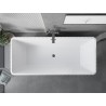 Mexen Tava voľne stojaca ryhovaná vaňa 170 x 75 cm, biela/čierna, prepad gun grey brúsený - 52851707575-66