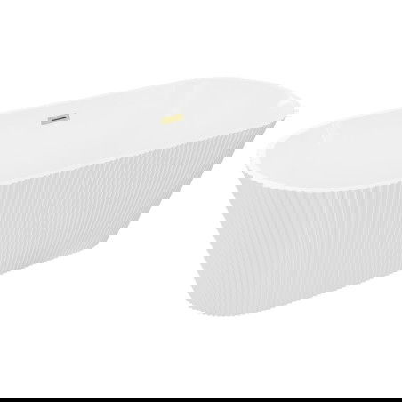 Mexen Yara voľne stojaca ryhovaná vaňa 170 x 75 cm, biela, prepad zlatý kartáčovaný - 52861707500-55