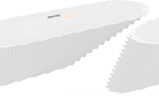 Mexen Yara voľne stojaca vaňa drážkovaná 170 x 75 cm, biela, prepad brúsená meď - 52861707500-65