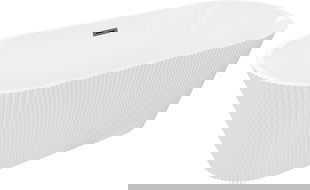 Mexen Yara voľne stojaca ryhovaná vaňa 170 x 75 cm, biela, prepad gun gray brúsený - 52861707500-66
