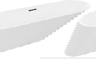 Mexen Yara voľne stojaca ryhovaná vaňa 170 x 75 cm, biela, čierny prepad - 52861707500-70