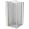 Mexen Mist-F Duo skladací sprchovací kút 110 x 110 cm, transparentný, zlatý brúsený - 8A6-110L-110P-55-00