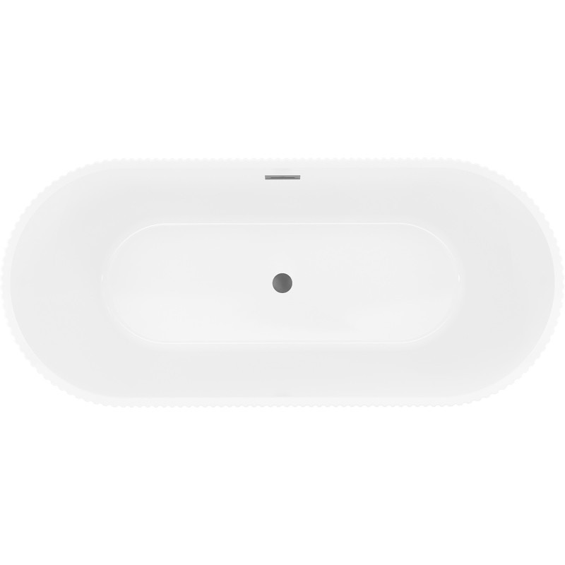 Mexen Yara voľne stojaca drážkovaná vaňa 170 x 75 cm, biela/čierna, prepad gun metal - 52861707575-95