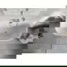 Mexen Oris voľne stojaca pri stene vrúbkovaná 150 x 75 cm, biela, prepad chróm - 52871507500-01