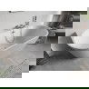 Mexen Oris voľne stojaca pri stene vrúbkovaná 150 x 75 cm, biela, prepad chróm - 52871507500-01