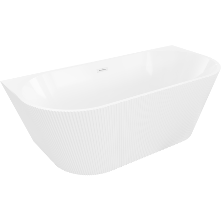 Mexen Oris voľne stojaca pripúšťacia ryhovaná 150 x 75 cm, biela, prepad biely - 52871507500-20