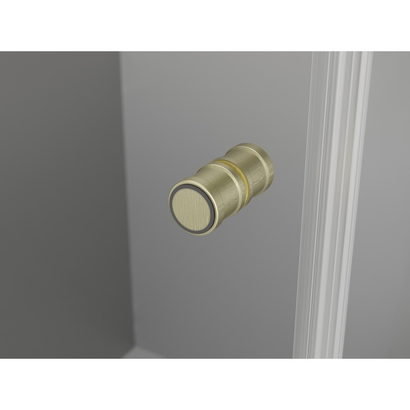 Mexen Mist-F skladacia sprchová kabína ľavá 85 x 95 cm, transparentná, zlatá kefovaná - 8A6T-085-095-55-00-L