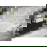Mexen Oris voľne stojaca pripúšťacia ryhovaná 150 x 75 cm, biela, prepad biely - 52871507500-20