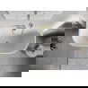 Mexen Oris voľne stojaca pri stene ryhovaná 150 x 75 cm, biela, preliv zlatý- 52871507500-50