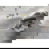Mexen Oris voľne stojaca pri stene ryhovaná 150 x 75 cm, biela, prepad zlatý kartáčovaný - 52871507500-55