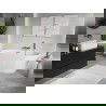 Mexen Oris voľne stojaca pri stene ryhovaná 150 x 75 cm, biela, prepad zlatý kartáčovaný - 52871507500-55