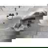 Mexen Oris voľne stojaca pri stene ryhovaná 150 x 75 cm, biela, čierny prepad - 52871507500-70