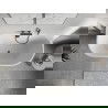 Mexen Oris voľne stojaca prístenná ryhovaná vaňa 150 x 75 cm, biela, prepad gun gray brúsený - 52871507500-66