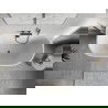 Mexen Oris voľne stojaca pri stene ryhovaná 150 x 75 cm, biela, prepad gun metal - 52871507500-95